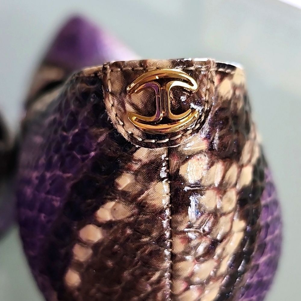 Robert Cavalli Just Cavalli Reptile Embossed Y2K Retro Heels Size 38 - Picture 5 of 11